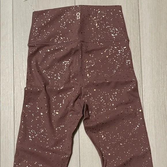 Cara Loren Active Mauve Gold Speckled High-Waisted Leggings Size S - Picture 8 of 9